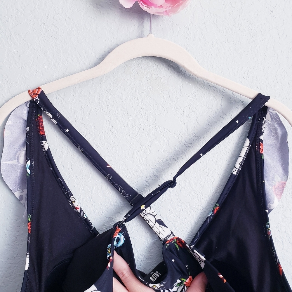 Torrid X Disney Villian Black Ruffle One Piece Swimsuit - Picture 8 of 9